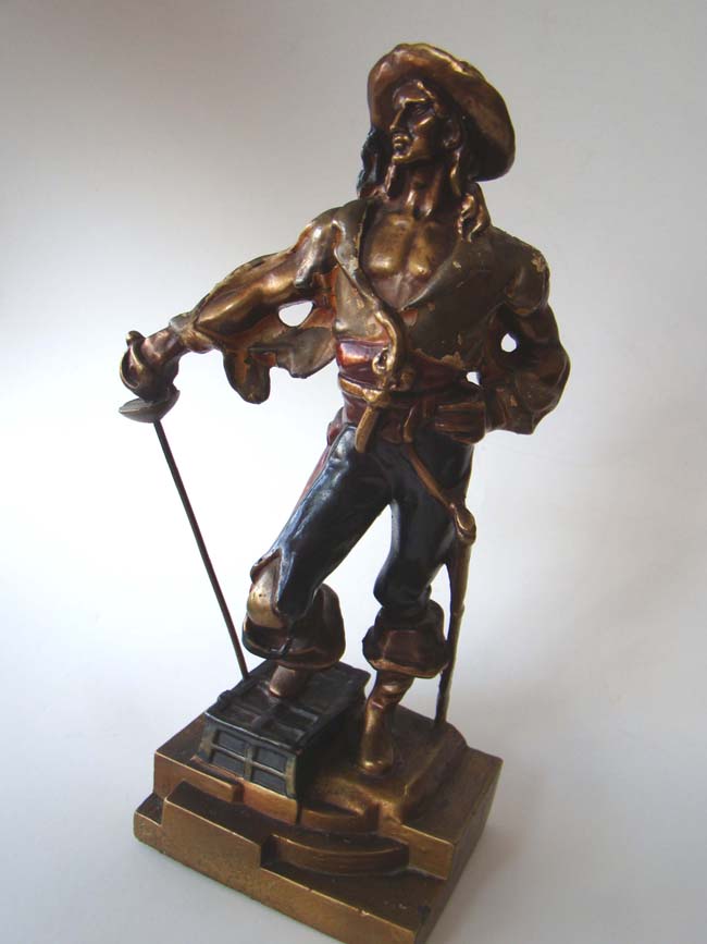 A wonderful pair of Swashbuckler/Pirate bookends by Armor Bronze Co. circa 1928 — image 2